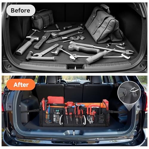 Trunk Organizer for SUV, Multi-Compartment Car Trunk Organizer, Car Large