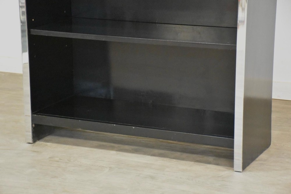 Milo Baughman Style Chrome Bookcase John Stuart