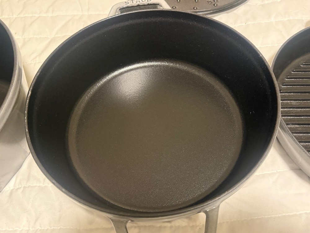 Staub Cast Iron 4-pc Stackable Set, Graphite Grey