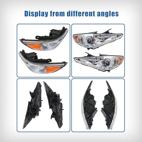 Headlights Assembly with Amber Corner Replacement for Sonata 2011-2014