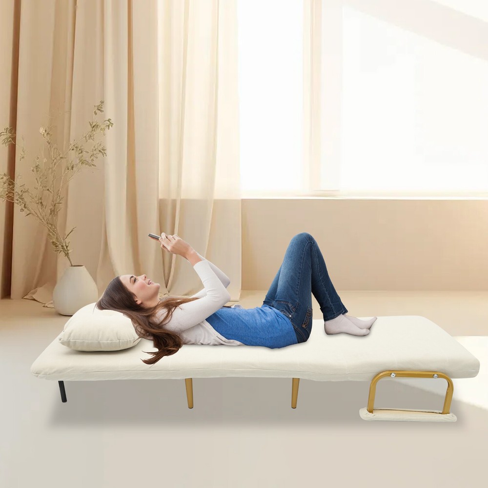 Convertible Sofa Bed Folding Sofa Bed with Pillow & 5-Gear Adjustable Backrest