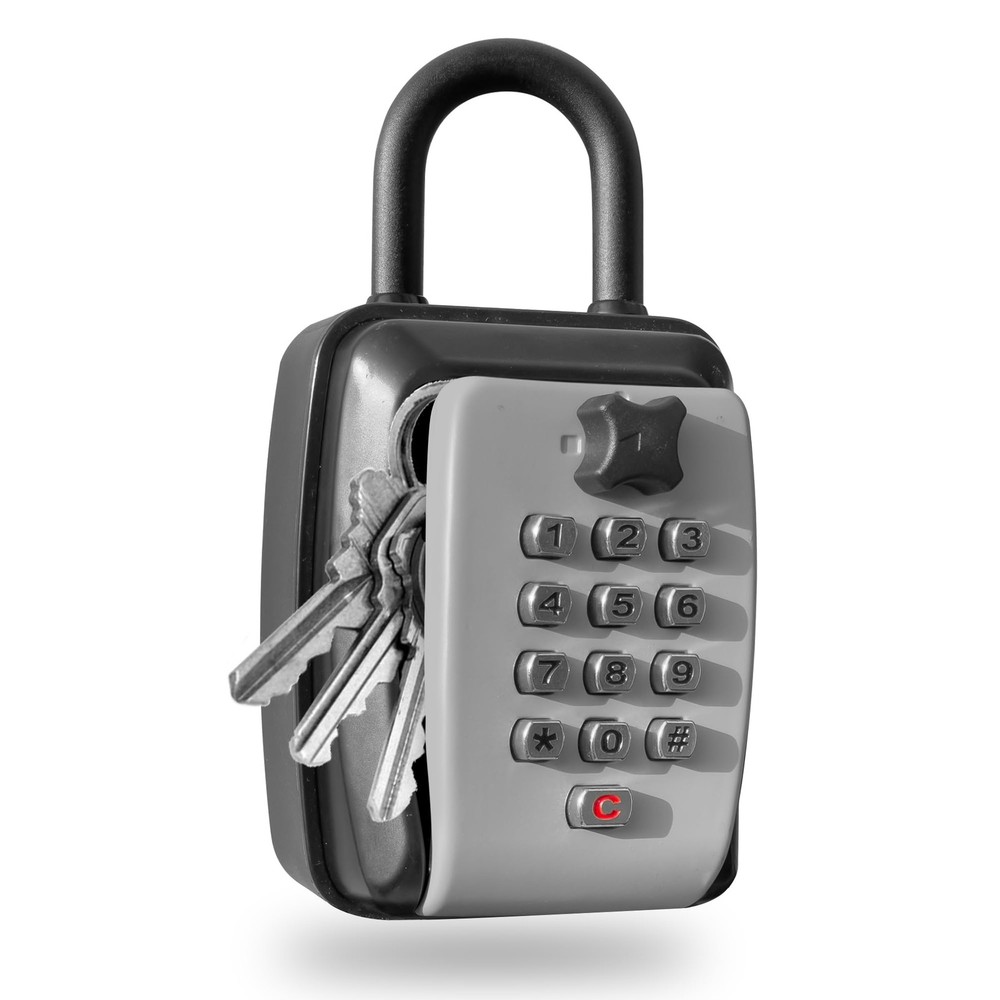 Key Lock Box for Outdoor, Sturdy Waterproof Hanging Lock Box for Keys with Code,