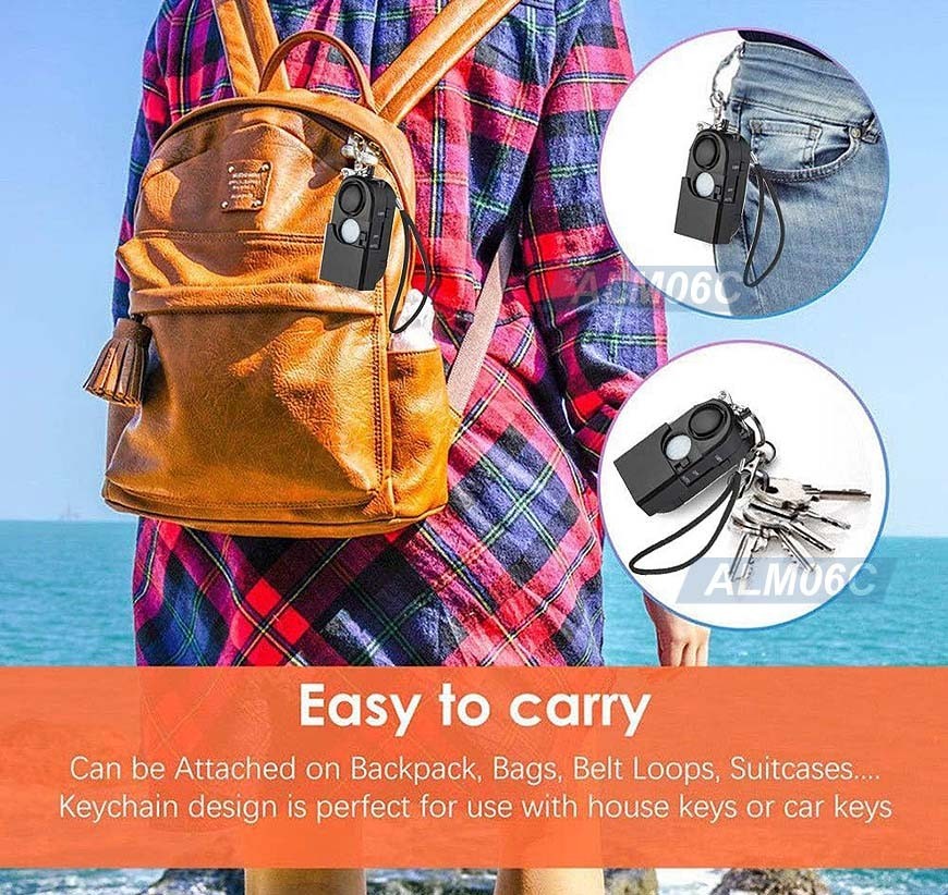 Mini Motion Sensor Alarm Emergency Flashlight For Personal Perimeter Safety