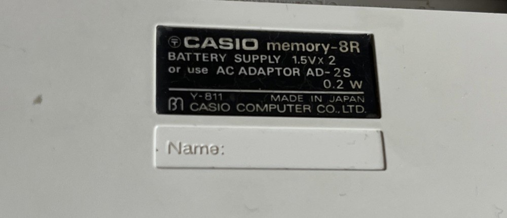 Vintage Casio Memory-8R Calculator