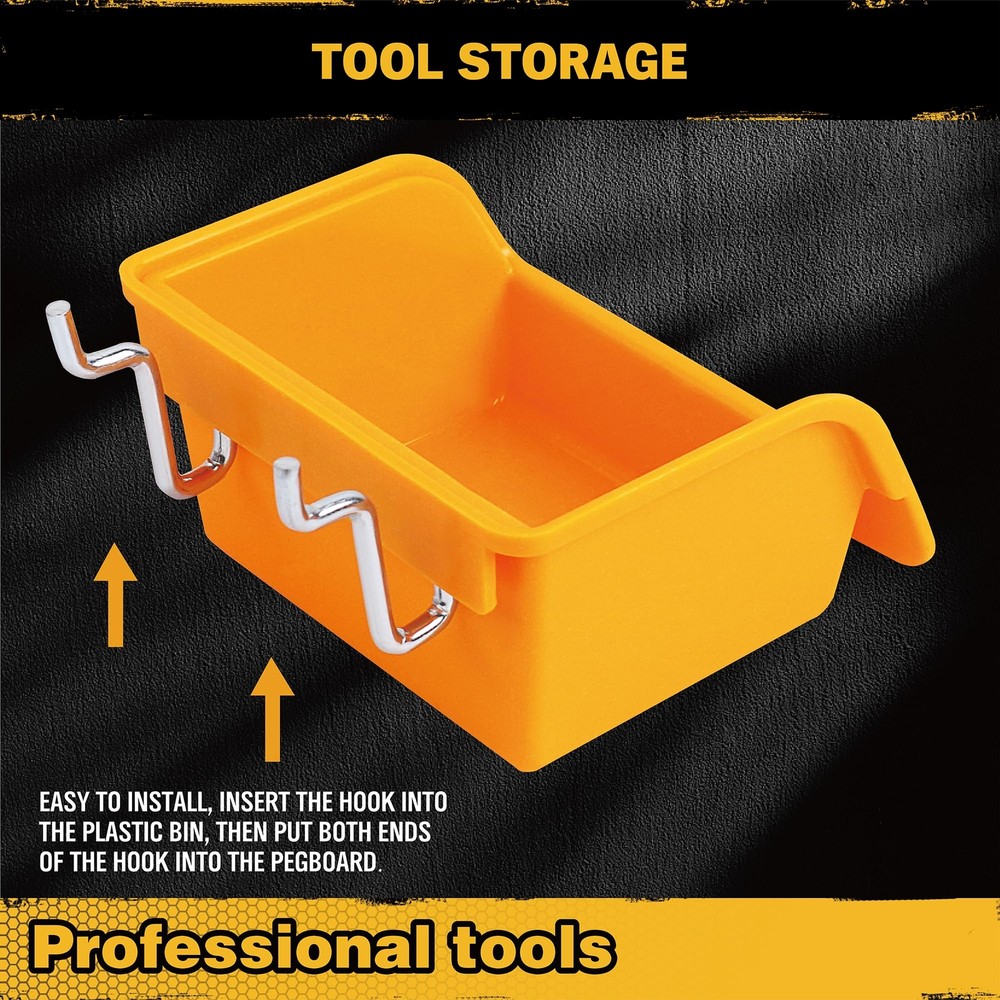 12 Pack Pegboard Bins Kit Storage Tool Workbench Bins Hardware Organizer