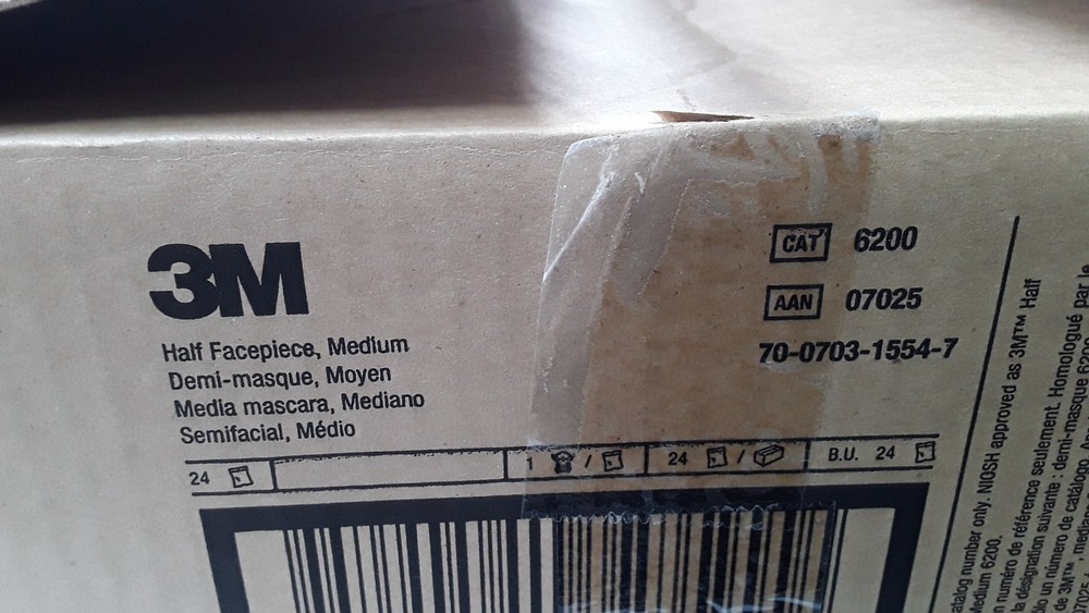 3M Half Facepiece Medium 6200 Box of 24