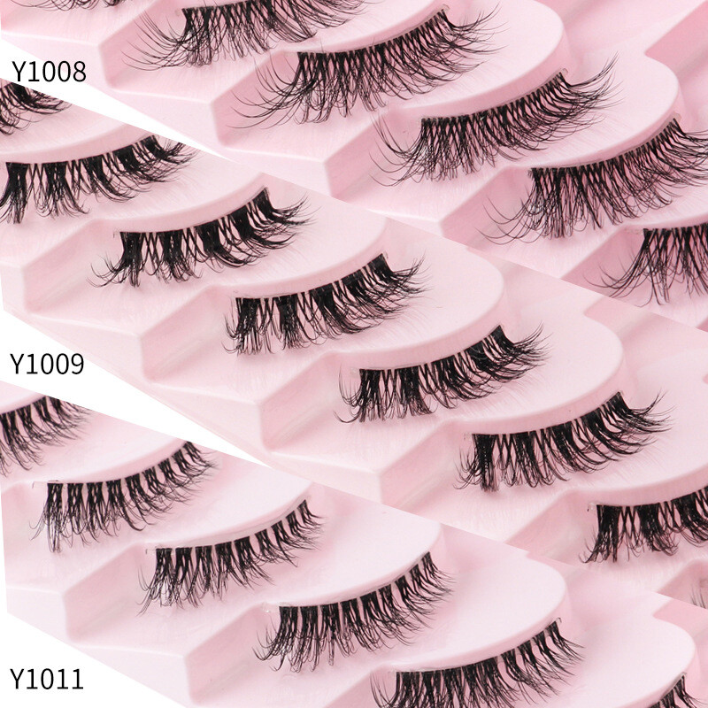 Eyelash Extension Reusable Half Eyelashes Segmented False Eyelashes 10Pairs✔