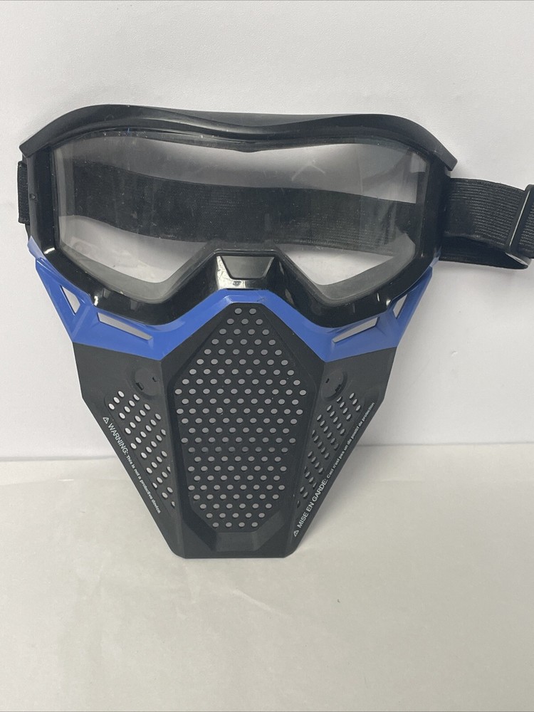 Hasbro  Blue Team Protective Adjustable Face Mask Hard Plastic Elastic Strap