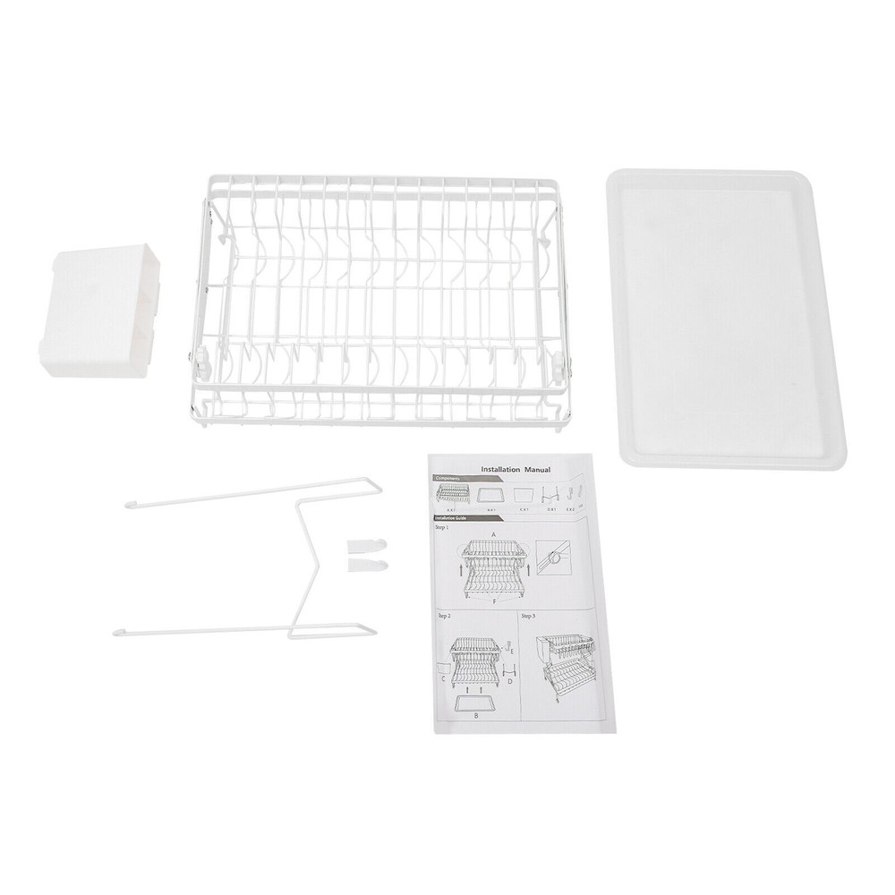 2 Tier Dish Drying Rack for Kitchen, Foldable Dish Drying Rack, Dish Drying Rack