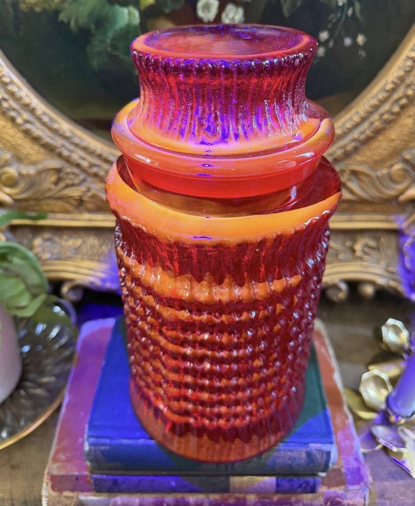 L.E. Smith Amberina Haystack Large Canister