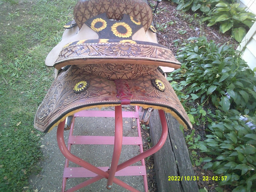 Saddle By Silver Royal Sunflower Design 12" Seat