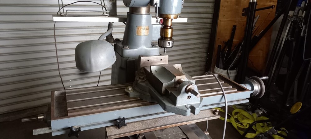 Vintage G.Mathey Belgian Column Drill Press w/ Cross Table 110v powered