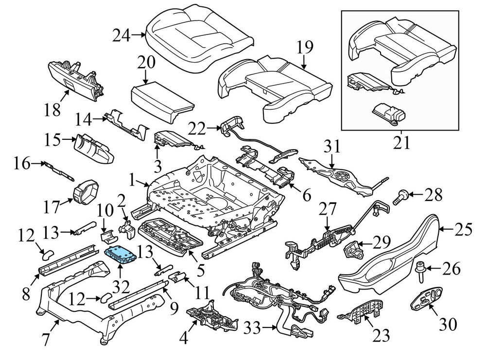 2015-2024 PORSCHE MACAN TURBO 95B - Front SEAT Memory Control Module