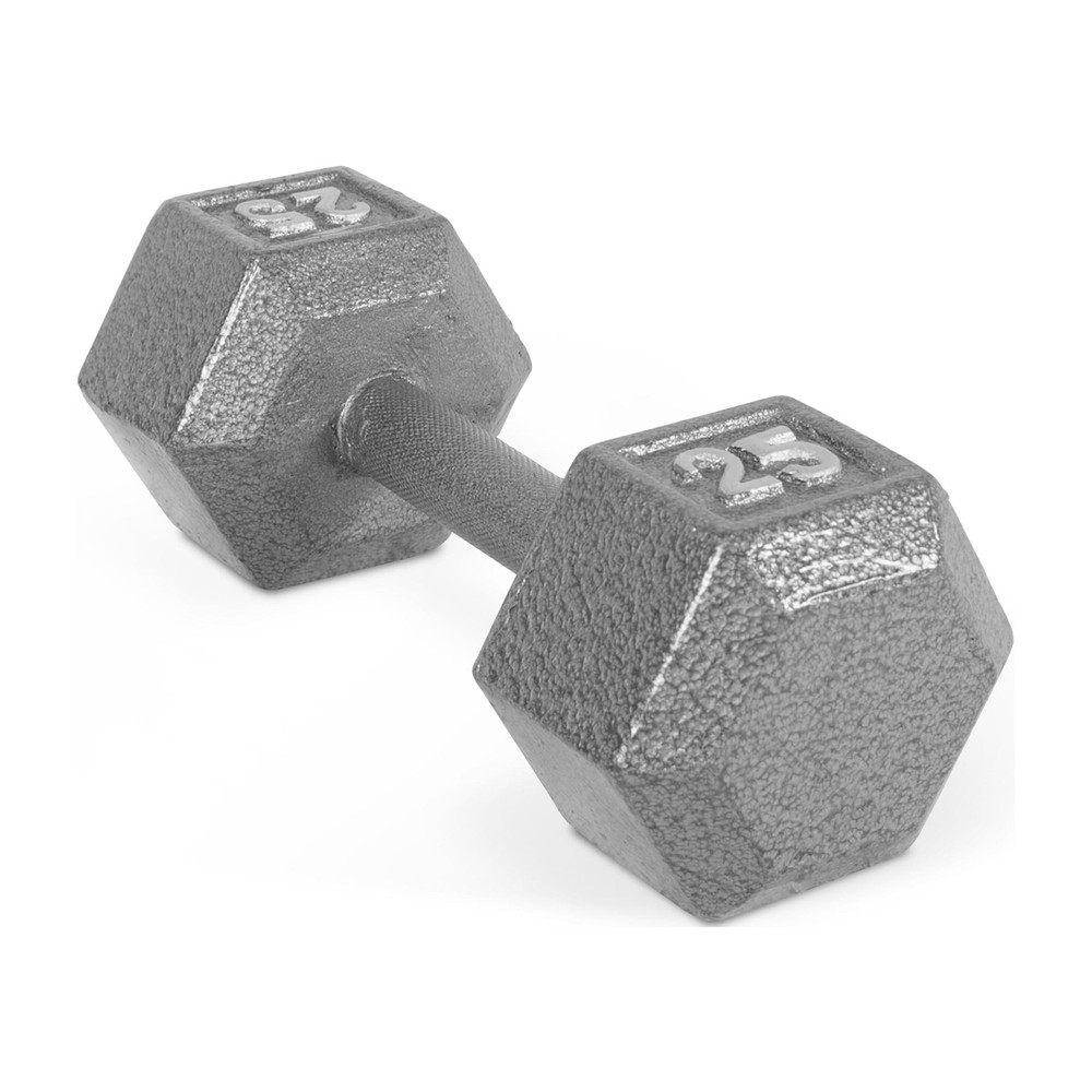 Barbell 25lb Cast Iron Hex Dumbbell, Single