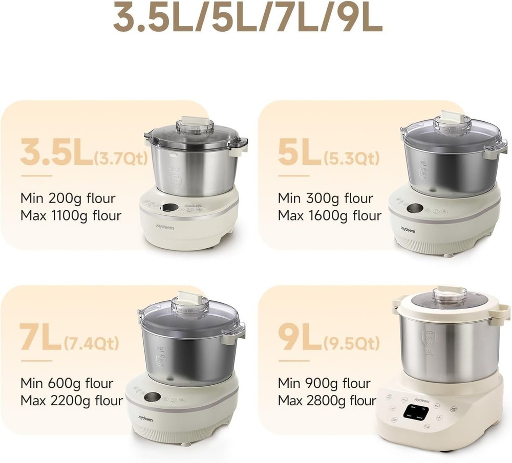 Joydeem Electric Dough Maker with Ferment Function, 5.3Qt Dough Mixer Machine...