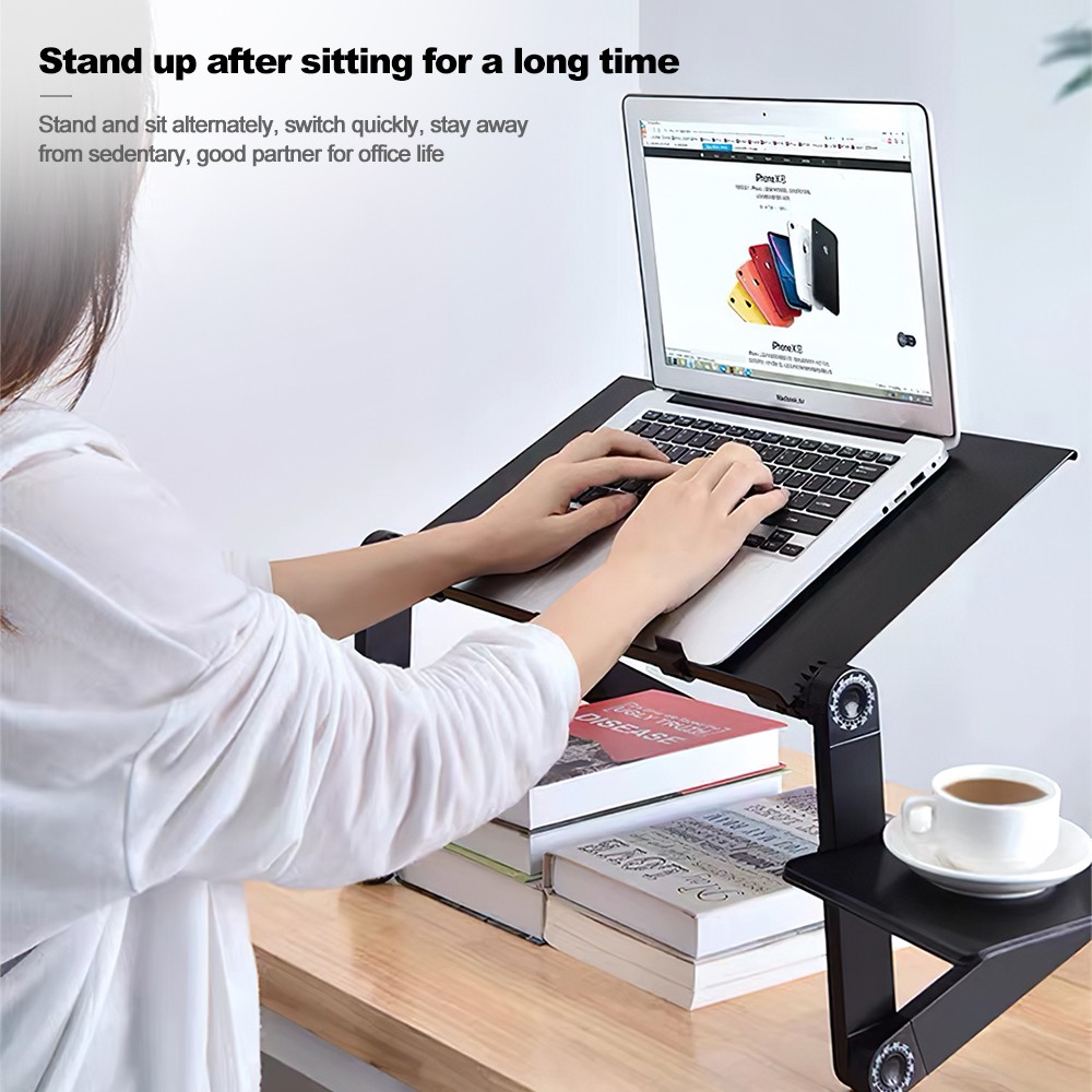 Folding Desk Retractable Adjustable Study Desk In Bed Aluminum Alloy Notebook Co