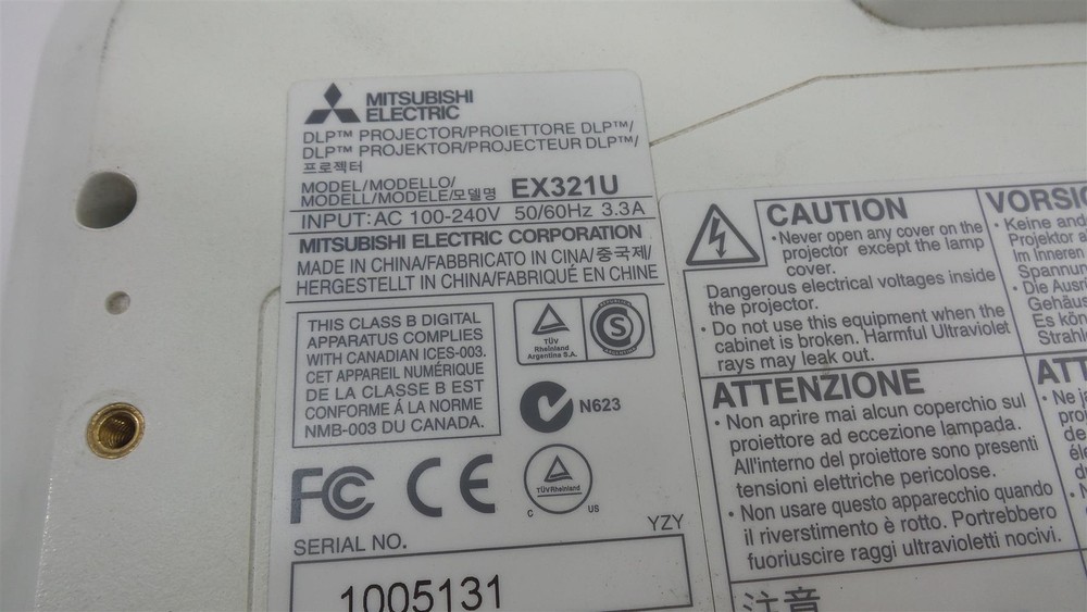 Mitsubishi EX321U DLP Projector - Good Working - No Remote