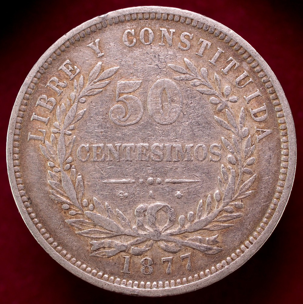 Uruguay 50 Centesimos 1877 - KM4 (L0207)