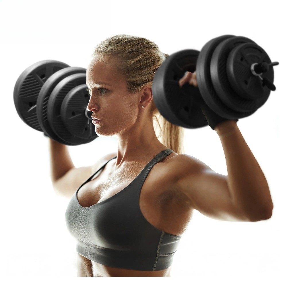 Barbell 50 lb Adjustable Vinyl Dumbbell Set