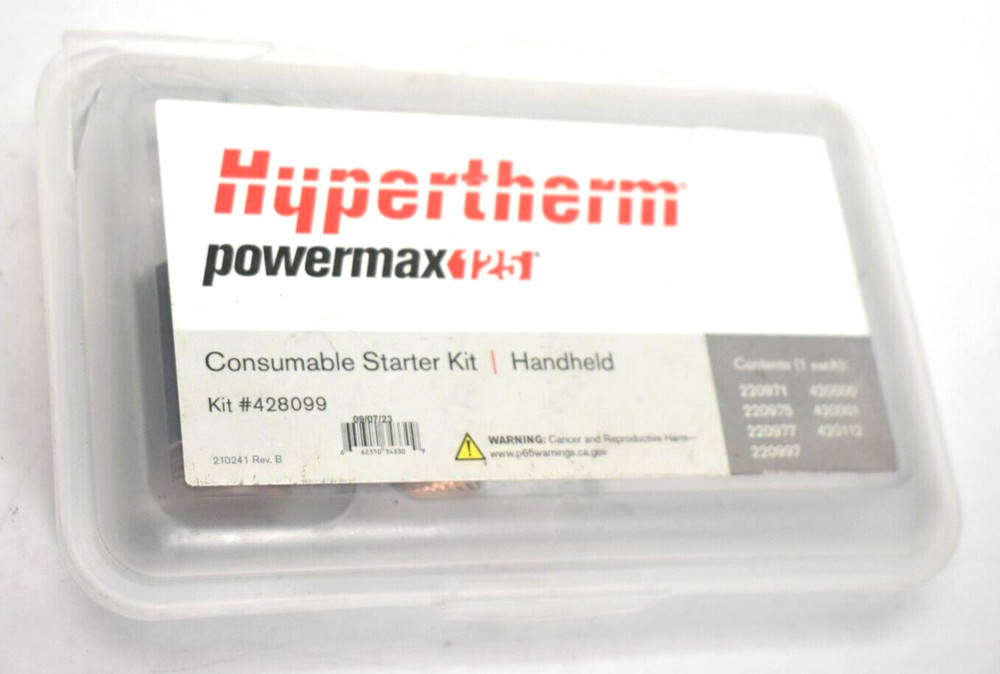 Hypertherm 428099 Kit PMX125 Starter Consumable Starter Kit Handheld Torch