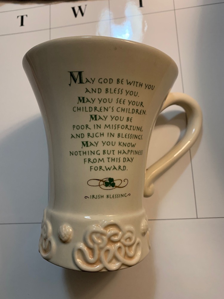 IRISH MUG WITH IRISH BLESSING Hand painted St Patrick’s