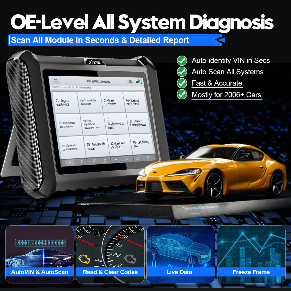 2025 XTOOL D7W V2.0 All System Diagnostic Bidirectional Scanner Key Programmer