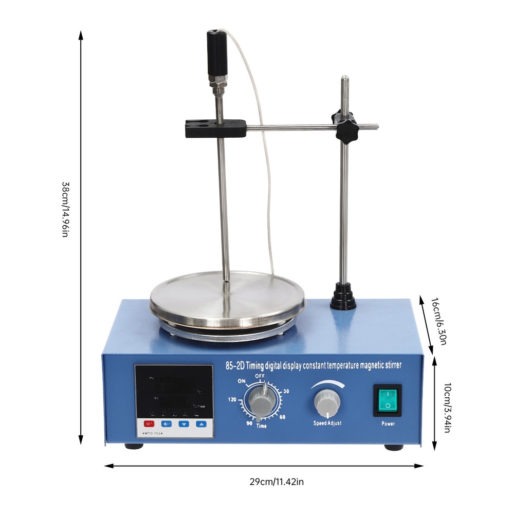 Digital Lab Hotplate Magnetic Stirrer Heating Mixer Plate Timer Function 500W US