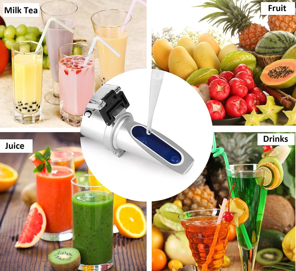 Brix Refractometer 0-32% Brix Meter Refractometer for Testing Sugar Content ATC