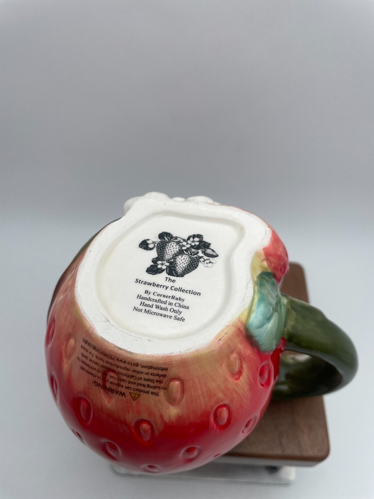 Corner Ruby Strawberry Collection Creamer 8oz Handcrafted Fruit Figural B13