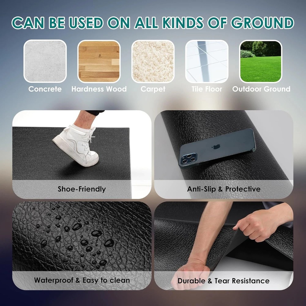 Extra Durable Large Exercise Mat for Home Gym - Non-Slip & Shoe-Friendly