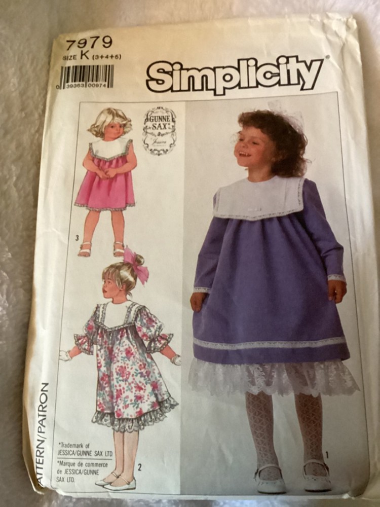 1987,   VINTAGE  SIMPLICITY PATTERN #7979….. Has been cut