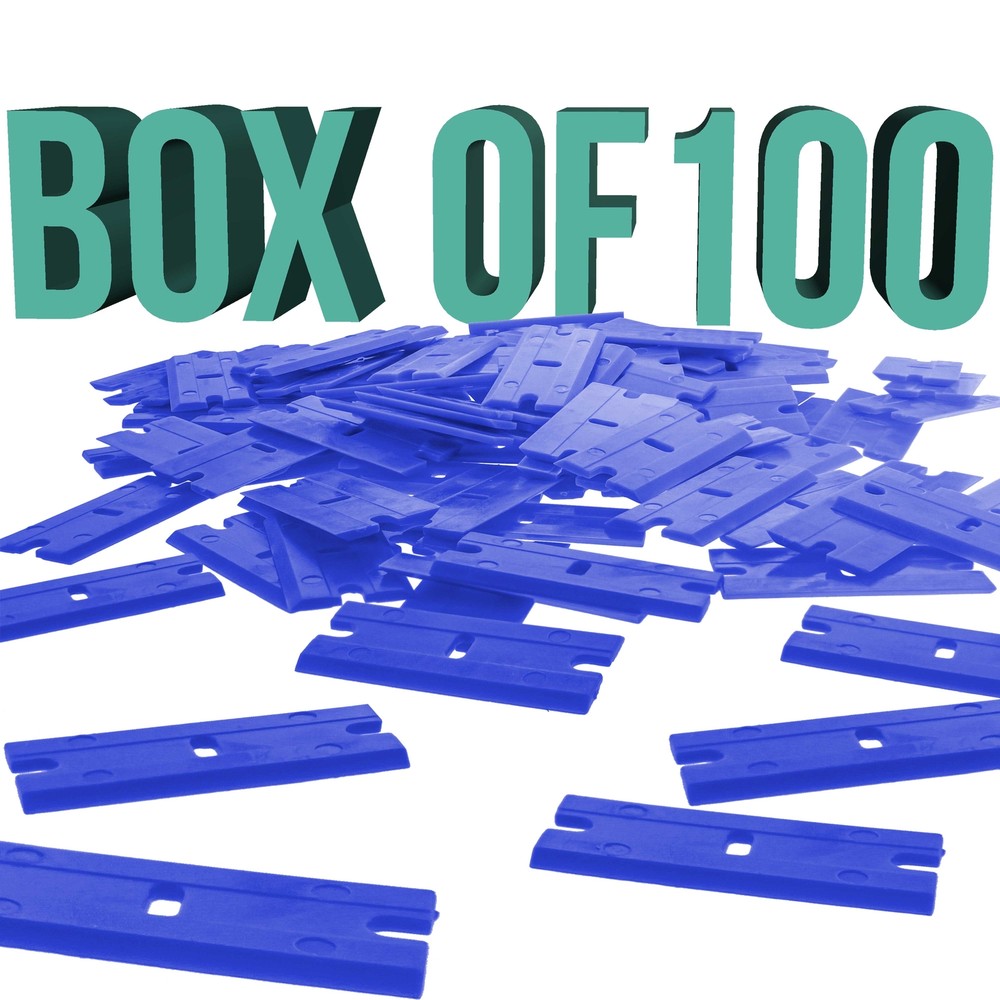 TCP Global 100 pc Plastic Razor Scraper Blades Chisel Edge Remove Decals Sticker