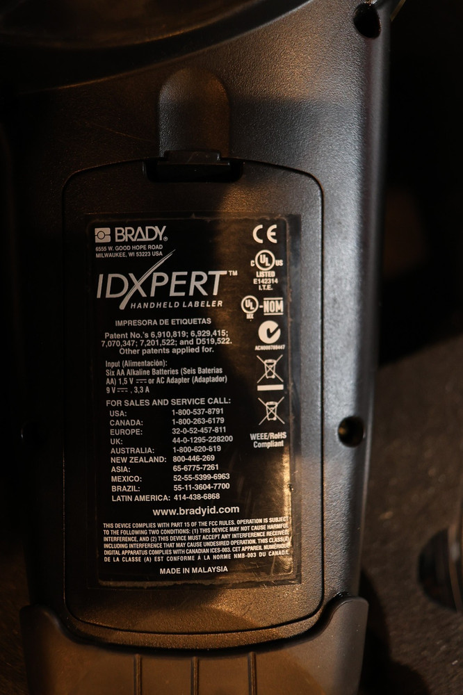 Brady IDXpert Handheld Labeler w/ PS, Cables, Labels & Case | Tested. Works