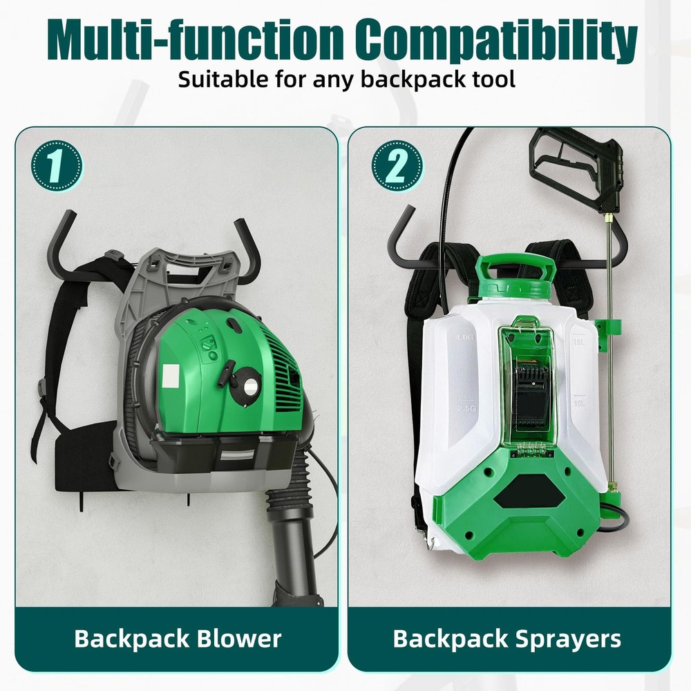 HEIWUKONG Backpack Blower Wall Hanger, 1 Pack Large, Black- 1 Set