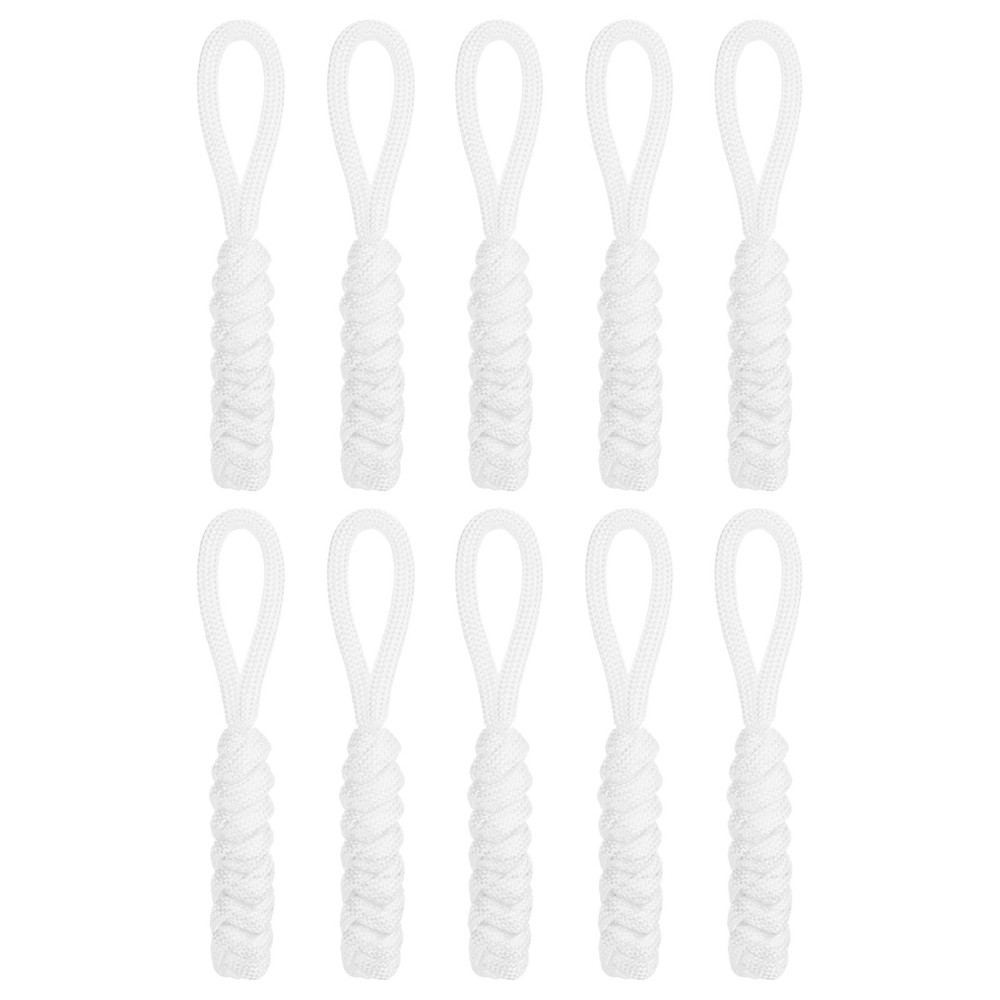 Zipper Pull Replacement [10PCS] - Paracord Pull Tab Extender -[White]