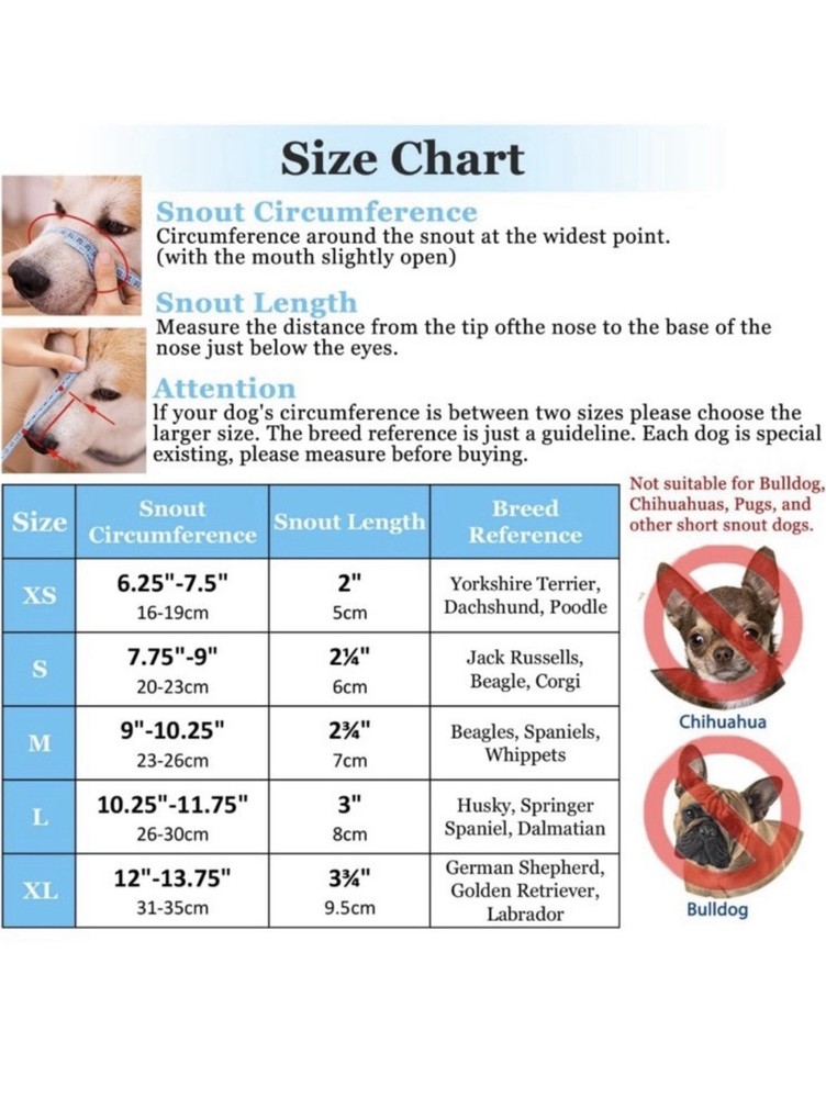 Barkless Silicone Dog Muzzle Medium Large