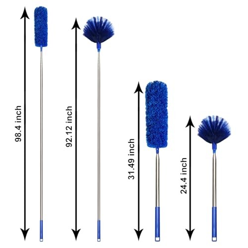 Cobweb Dusters with Extension Pole 100-inch, Spider Web Brush & Ceiling
