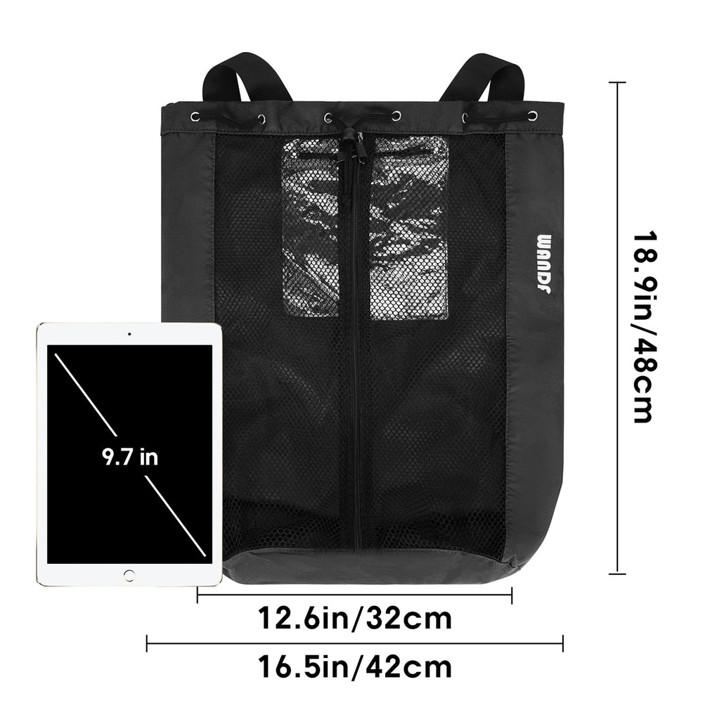 Swim Bag Mesh Drawstring Backpack Beach Backpack for Swimming, Gym, and Workou