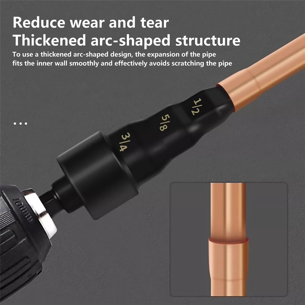 5in 1 Swaging Tool Drill Bit Accessory 5 Sizes Copper Pipe Flaring Tube Expander