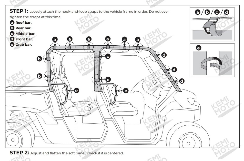 Upgrade Soft Doors Cab Enclosure Full Windshield for Defender MAX HD 7/8/9/10