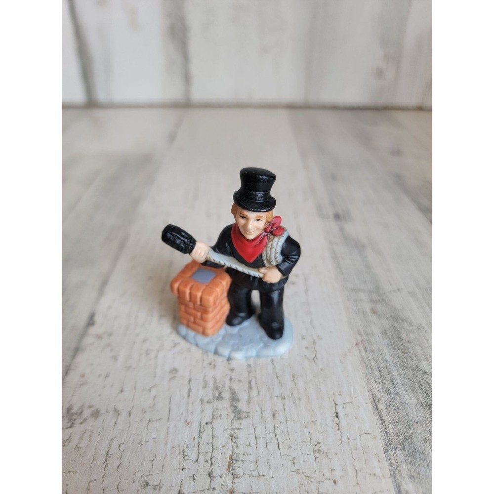 Lefton 1990 chimney sweeper man Village accessory Xmas
