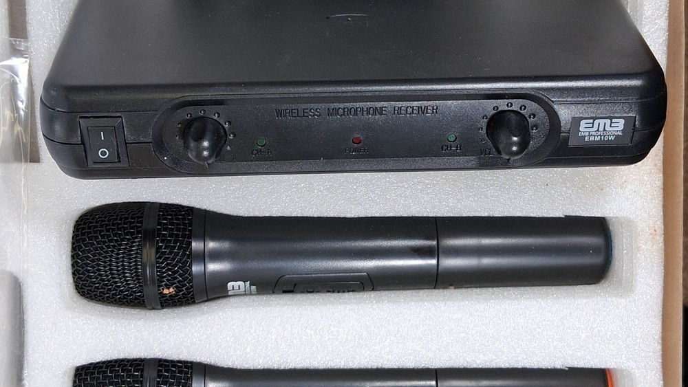 EMB Pro EBM10W Professional Dual VHF Wireless Handheld Microphone System