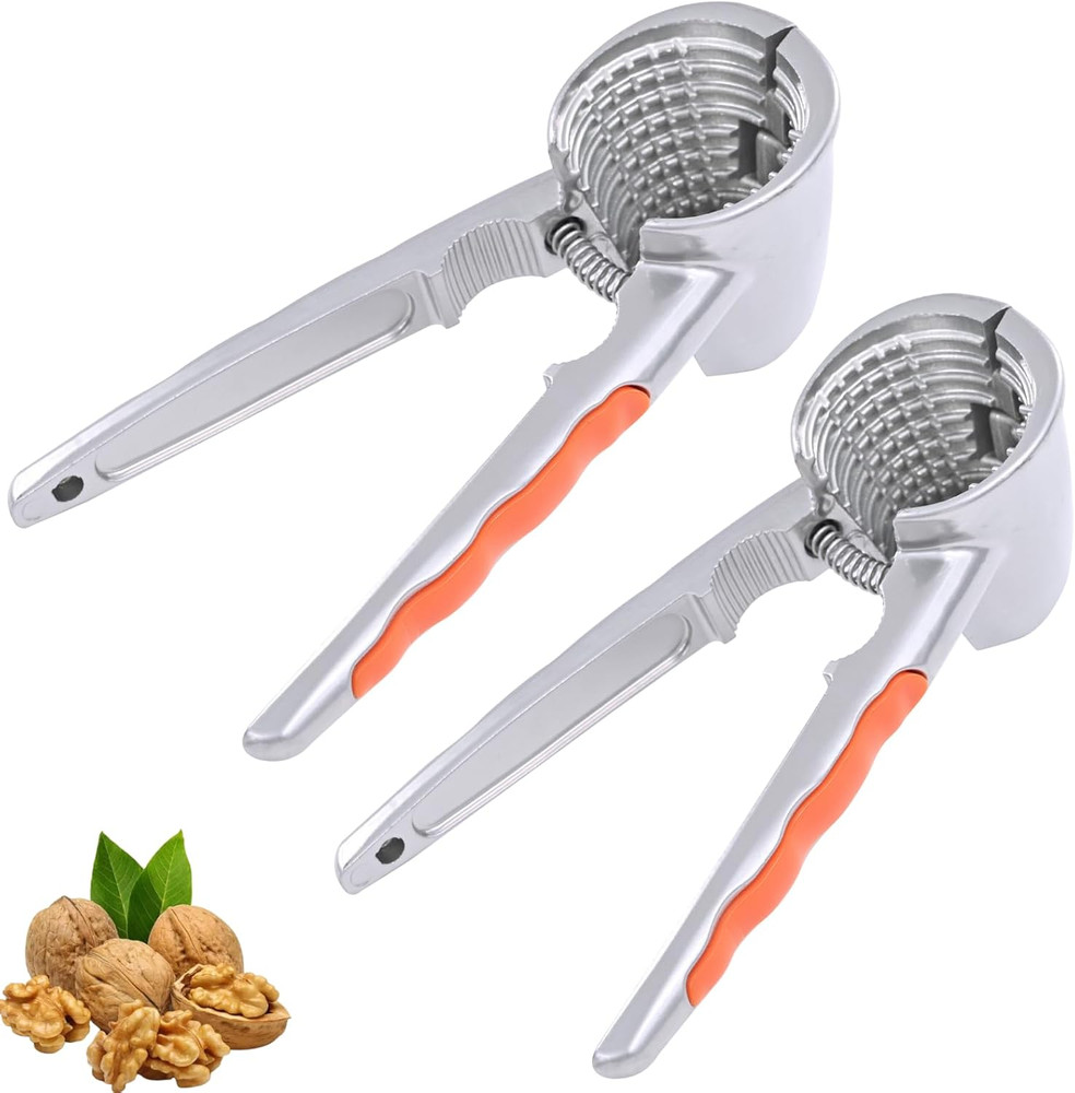 2 PCS Nut Crackers for All Nuts Heavy Duty Walnut Cracker with Non-Slip Handle P