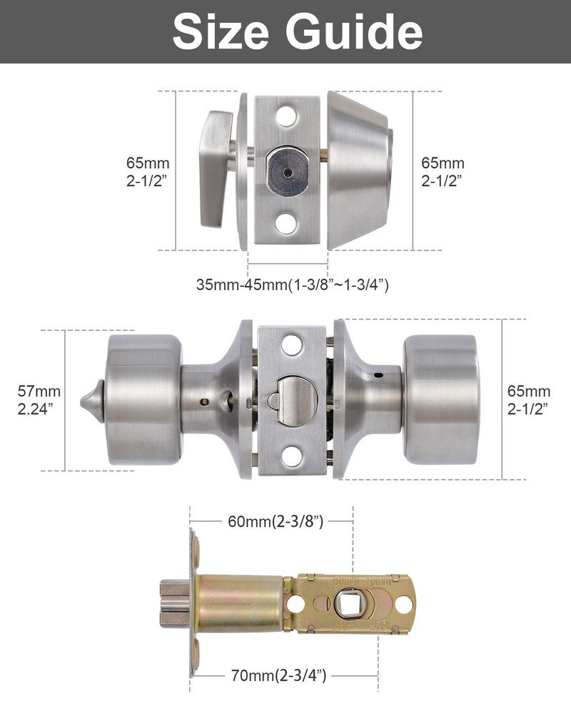 Lanwandeng 3 Sets Keyed Alike 3 Pack, Deadbolt Lockset-Keyed
