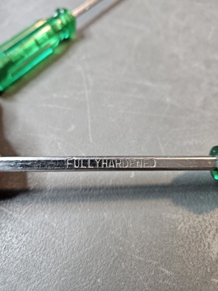 2 Vintage Fully Hardened Phillips Screwdrivers Impact Handles