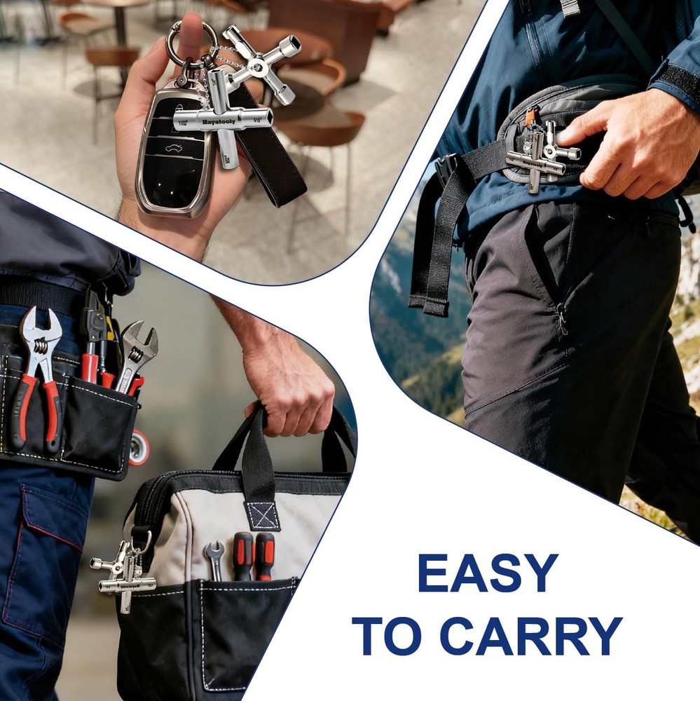 4 Way Sillcock Key Set Utilities Key Multi-functional Water Key 2-Pa...