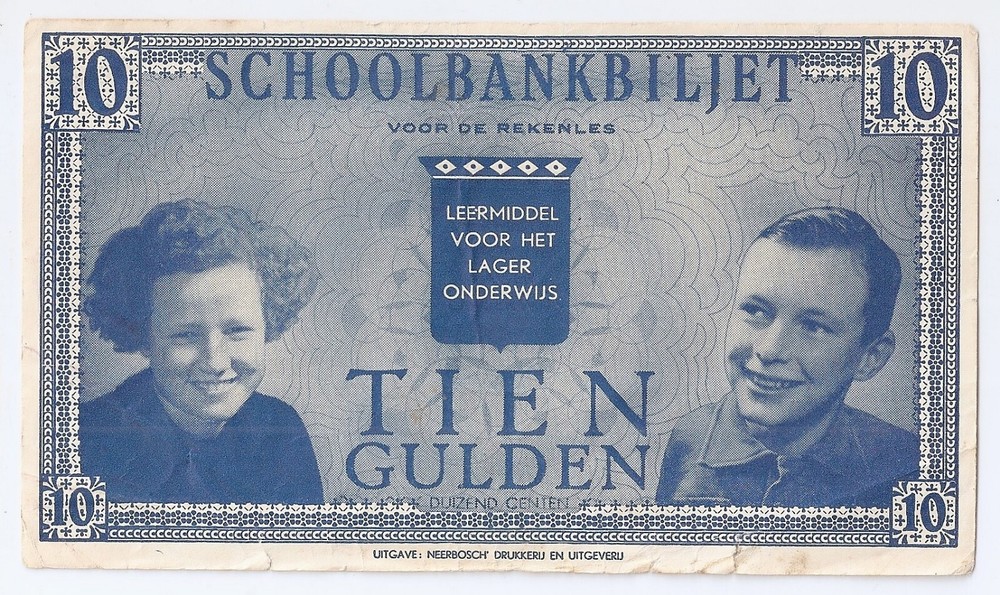 Netherlands 10 gulden school muntbiljet