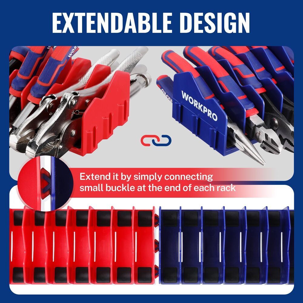 WORKPRO 2PC Plier Organizer Rack 20Slot Tool Box Organizer Tool Drawer Organizer