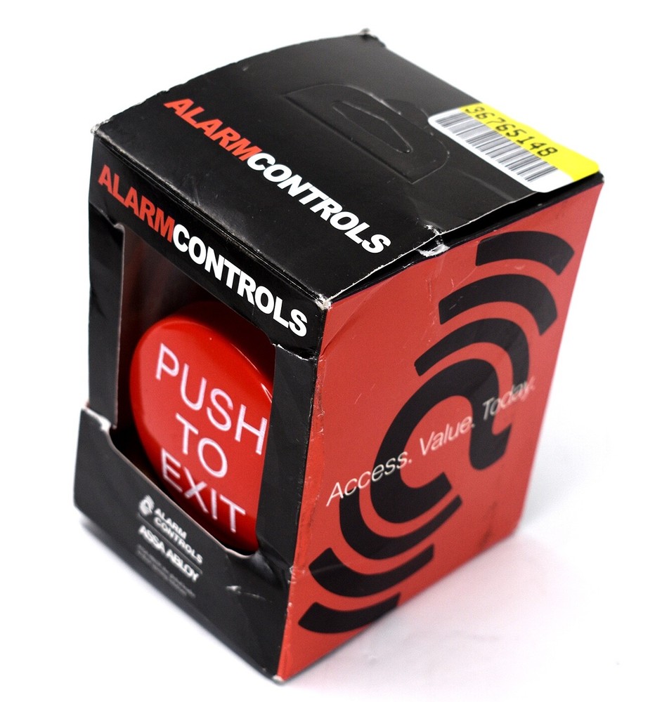 Alarm Controls TS-60 Red Engraved Push to Exit Button 10A 125-250VAC New