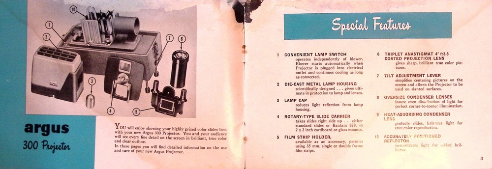 Argus 300 Projector Manual Vintage